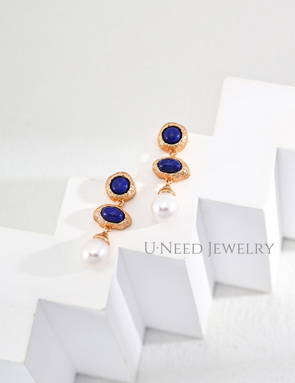 Bleu · Antique Lapis & Pearl Drop Earrings