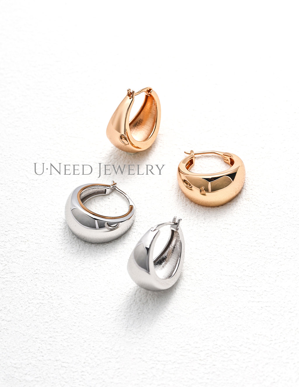 Sleek · Minimalist Fluid Hinged Hoops