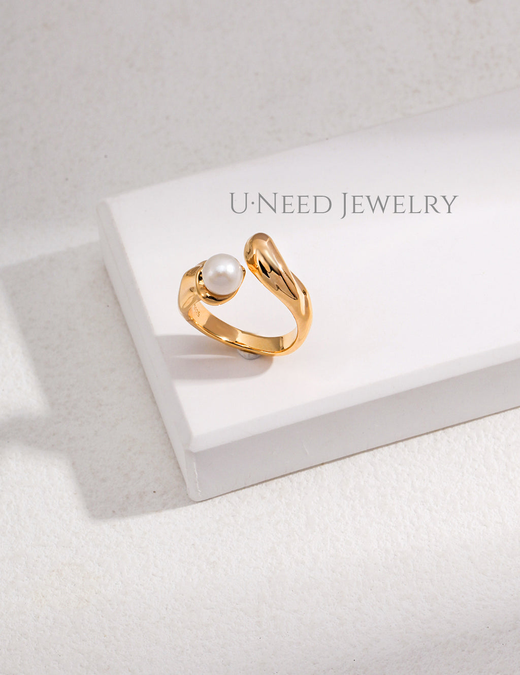 Seine · Fluid Wave Pearl Open Ring