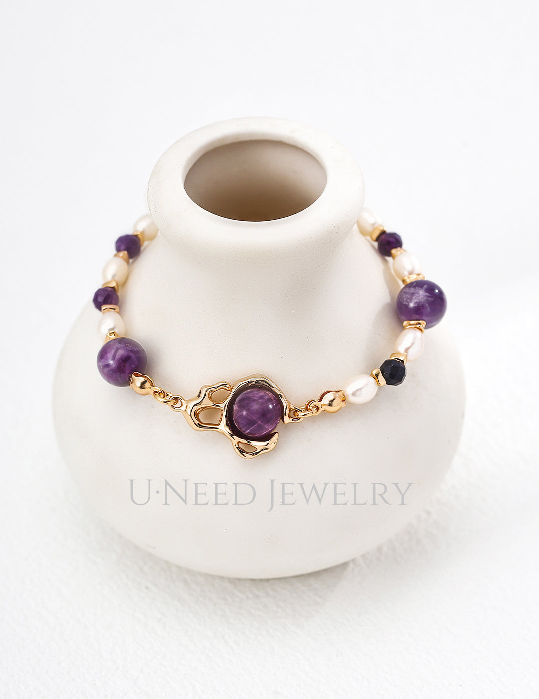 Ametrine · 靜謐紫水晶微光珍珠手鍊