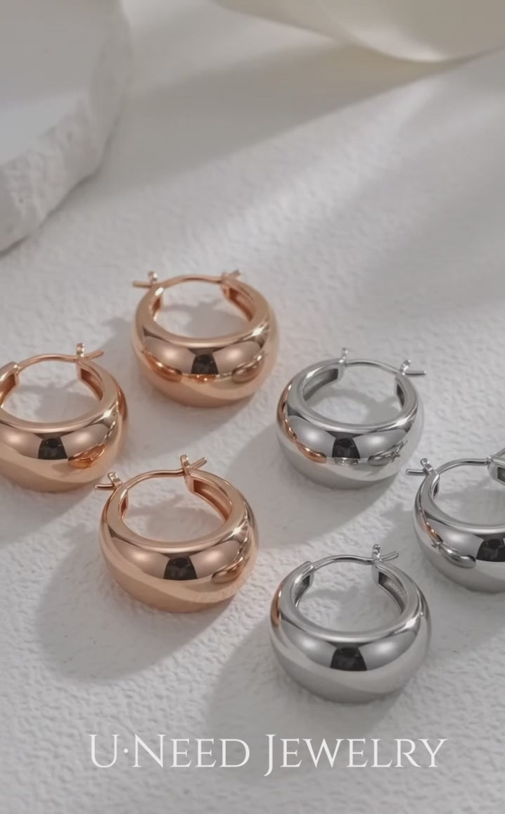 Sleek · Minimalist Fluid Hinged Hoops